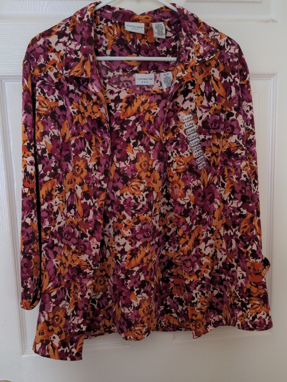Covington Floral Button-Down Shirt in Purple and Orange